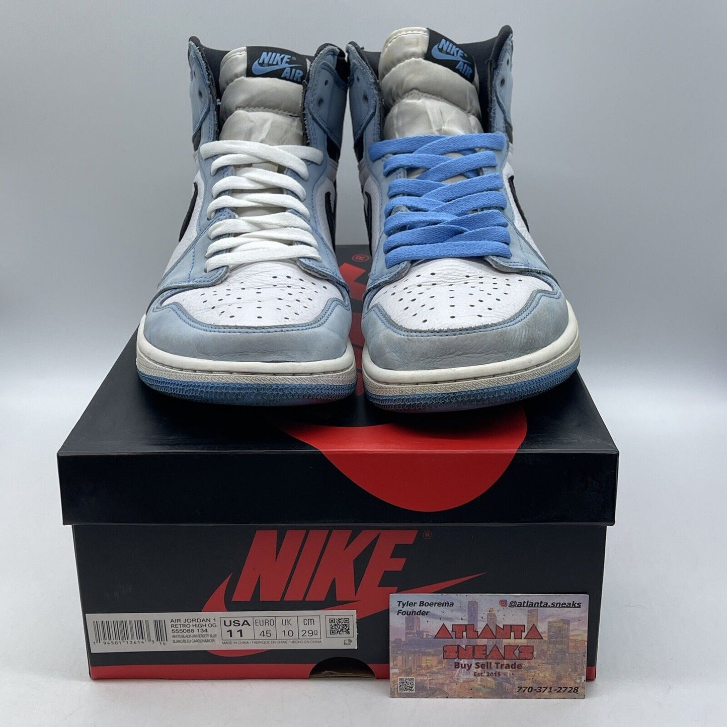 Size 11 - Jordan 1 Retro OG High University Blue Suede Black White (555088-134)