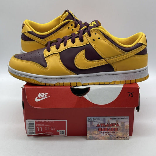 Size 11 - Nike Dunk Low Retro Arizona State Yellow Burgundy Leather (DD1391-702)