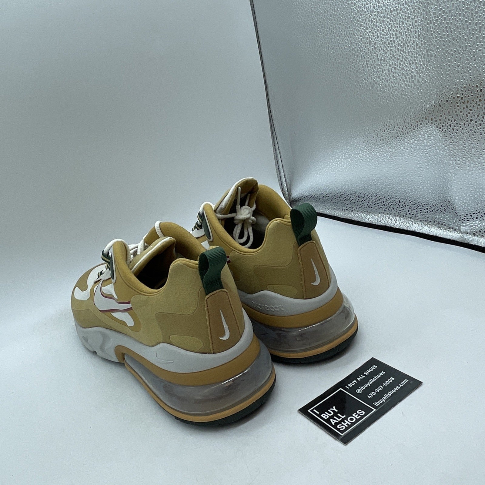 Size 11.5 - Nike Air Max 270 React Reggae' Brown White Suede (AO4971-700)