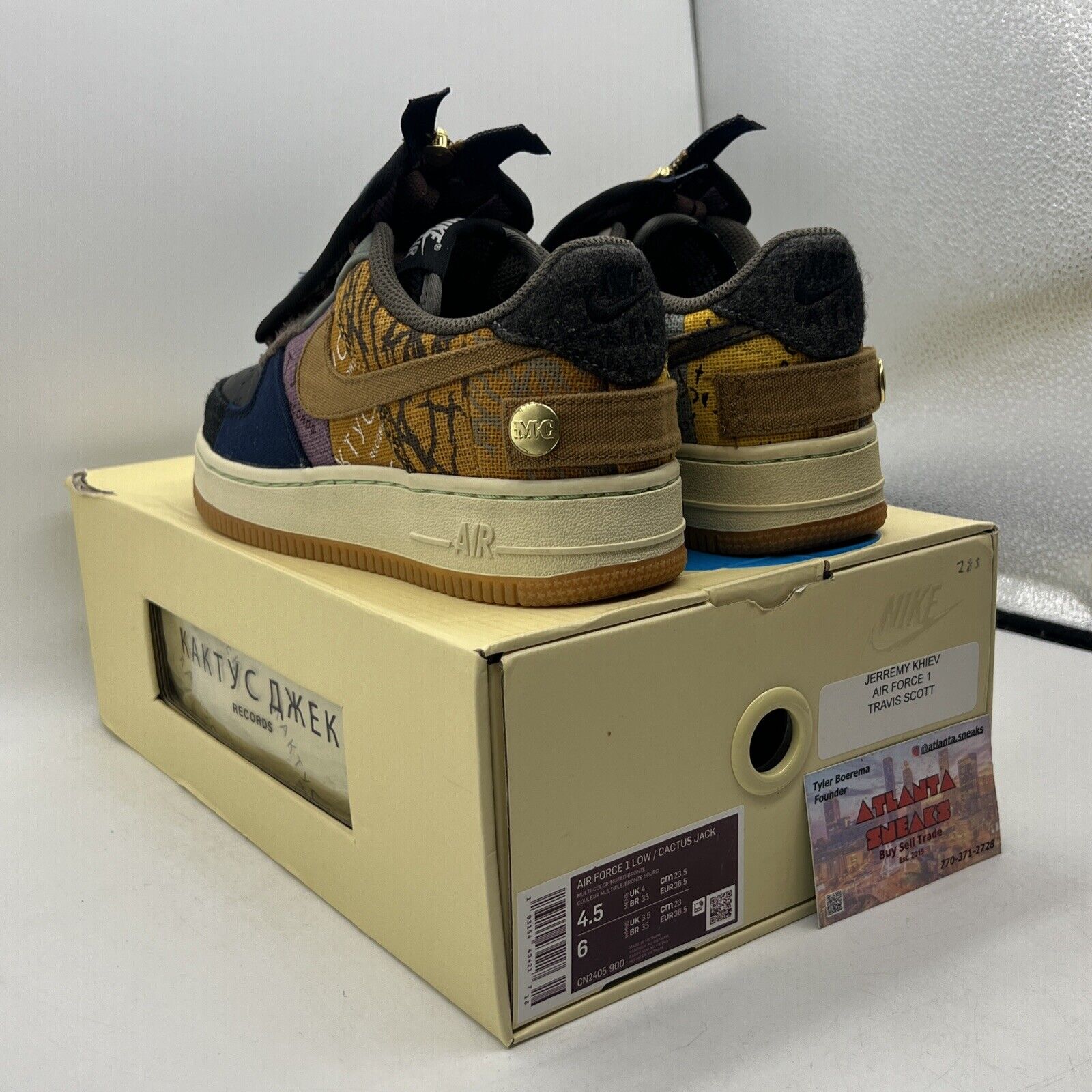Size 4.5 - Nike Air Force 1 Low x Travis Scott Cactus Jack Gum (CN2405-900)