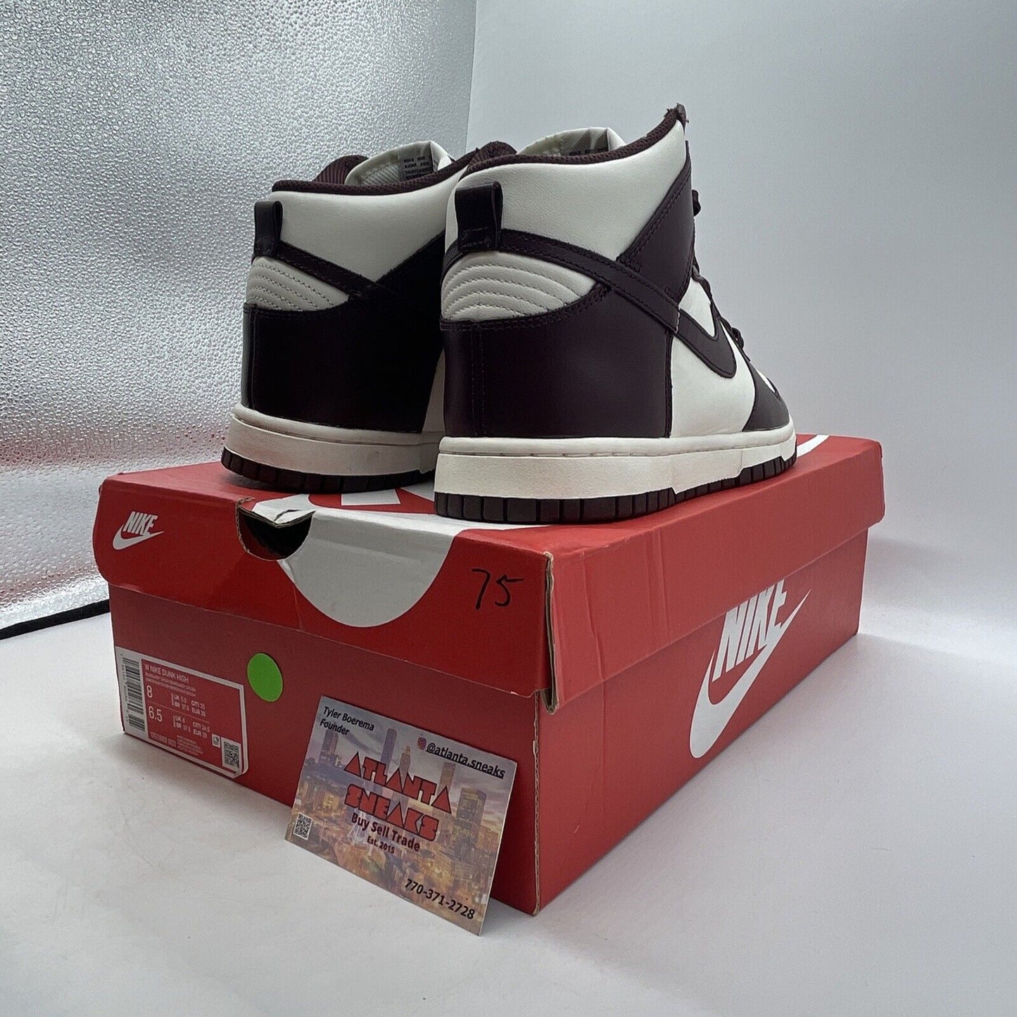 Size 8 W - Nike Dunk High Burgundy Crush White Leather (DD1869-601)