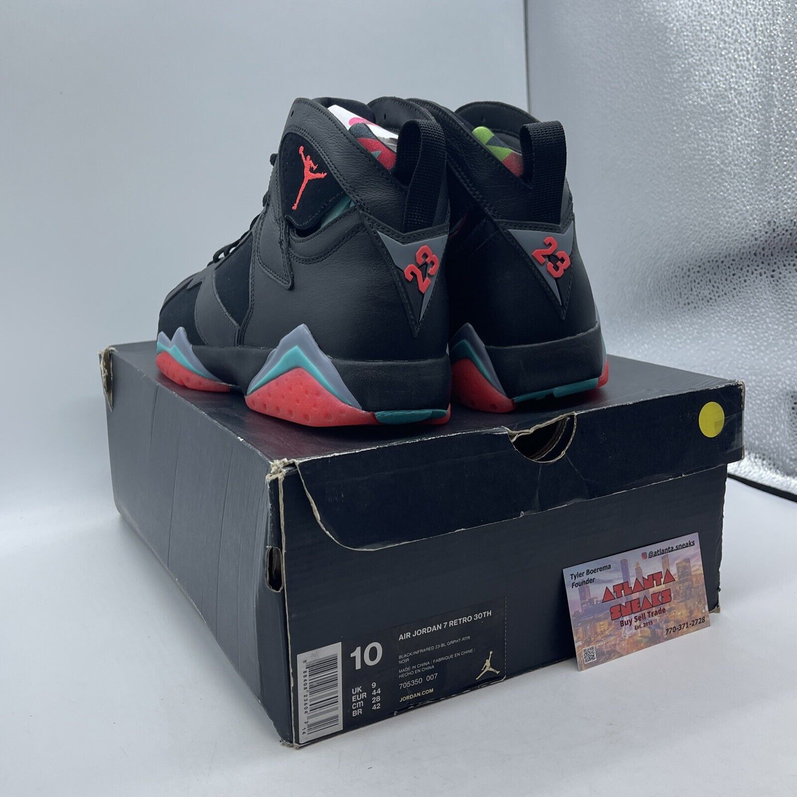 Size 10 - Air Jordan 7 Retro 30th Barcelona Nights Black Pink Suede (705350-007)