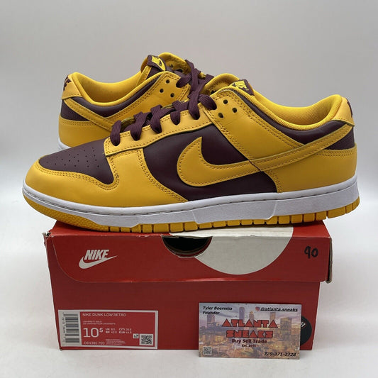 Size 10.5 - Nike Dunk Low Retro Arizona State Sun Yellow Leather  (DD1391-702)