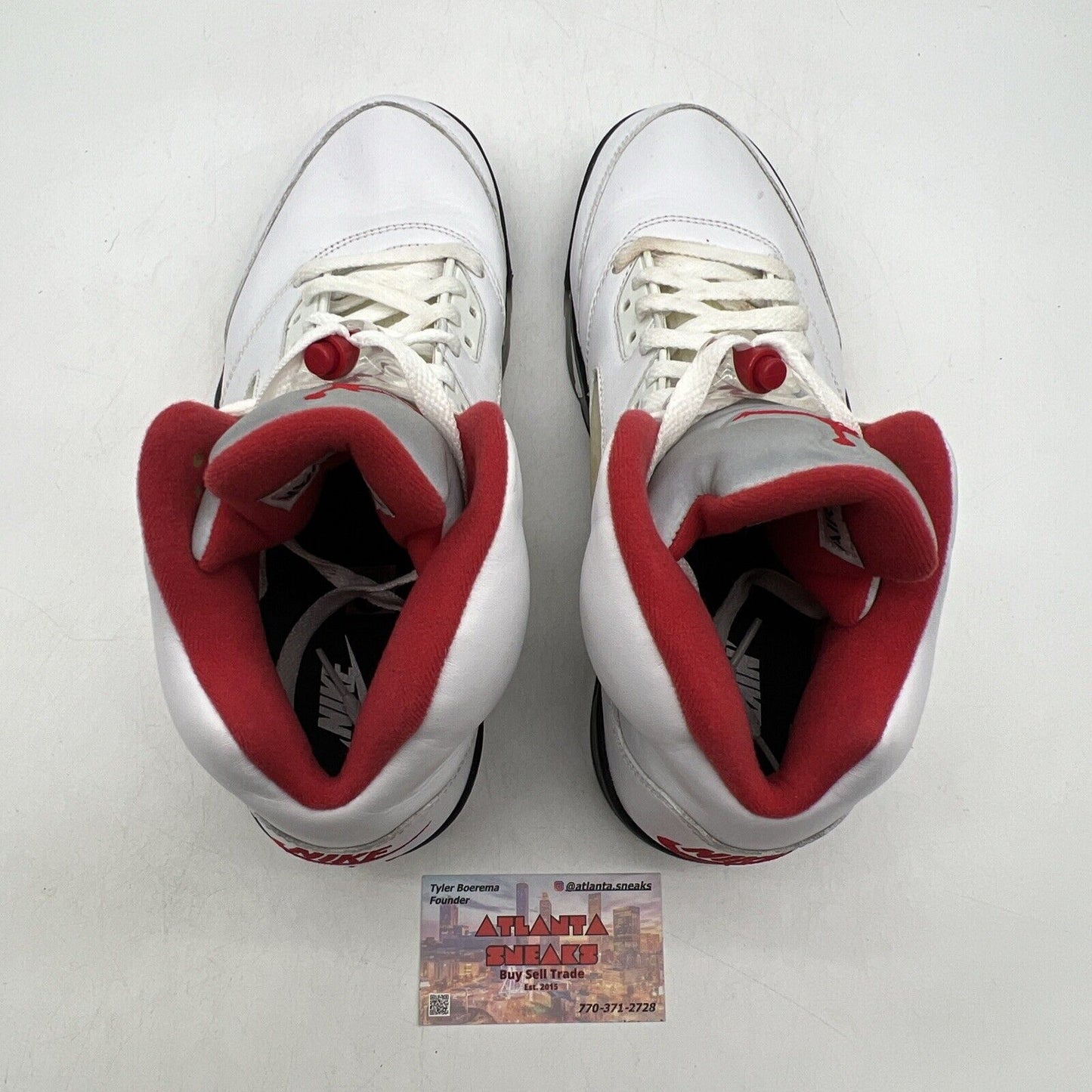 Size 10 - Jordan 5 Retro Mid Fire Red White Red Black Leather (DA1911-102)