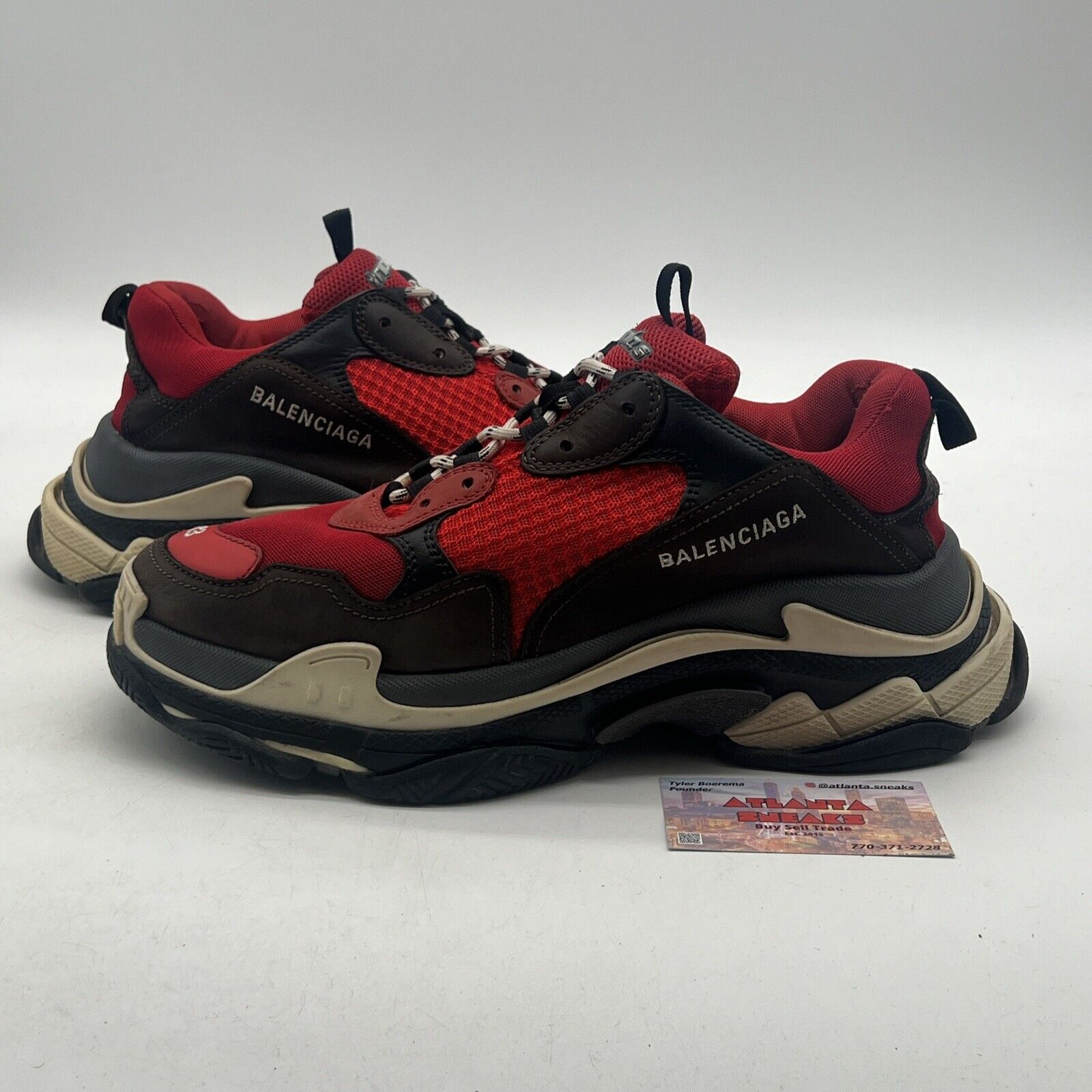 Size 10 - Balenciaga Triple S Bred Sneaker Red Black