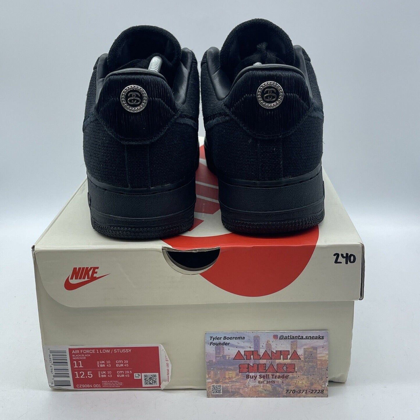 Size 11 - Nike Air Force 1 Low Stussy Black