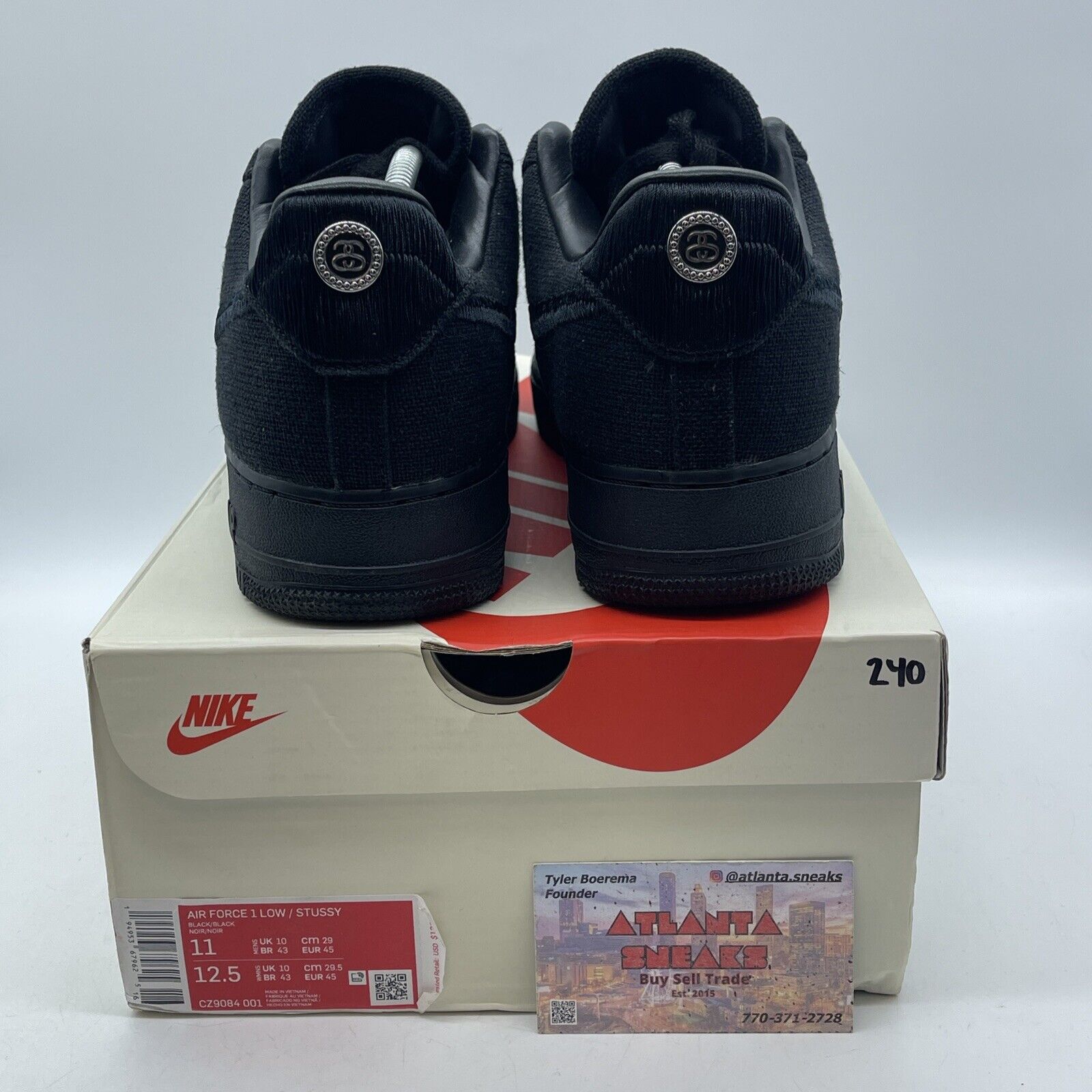 Size 11 - Nike Air Force 1 Low Stussy Black