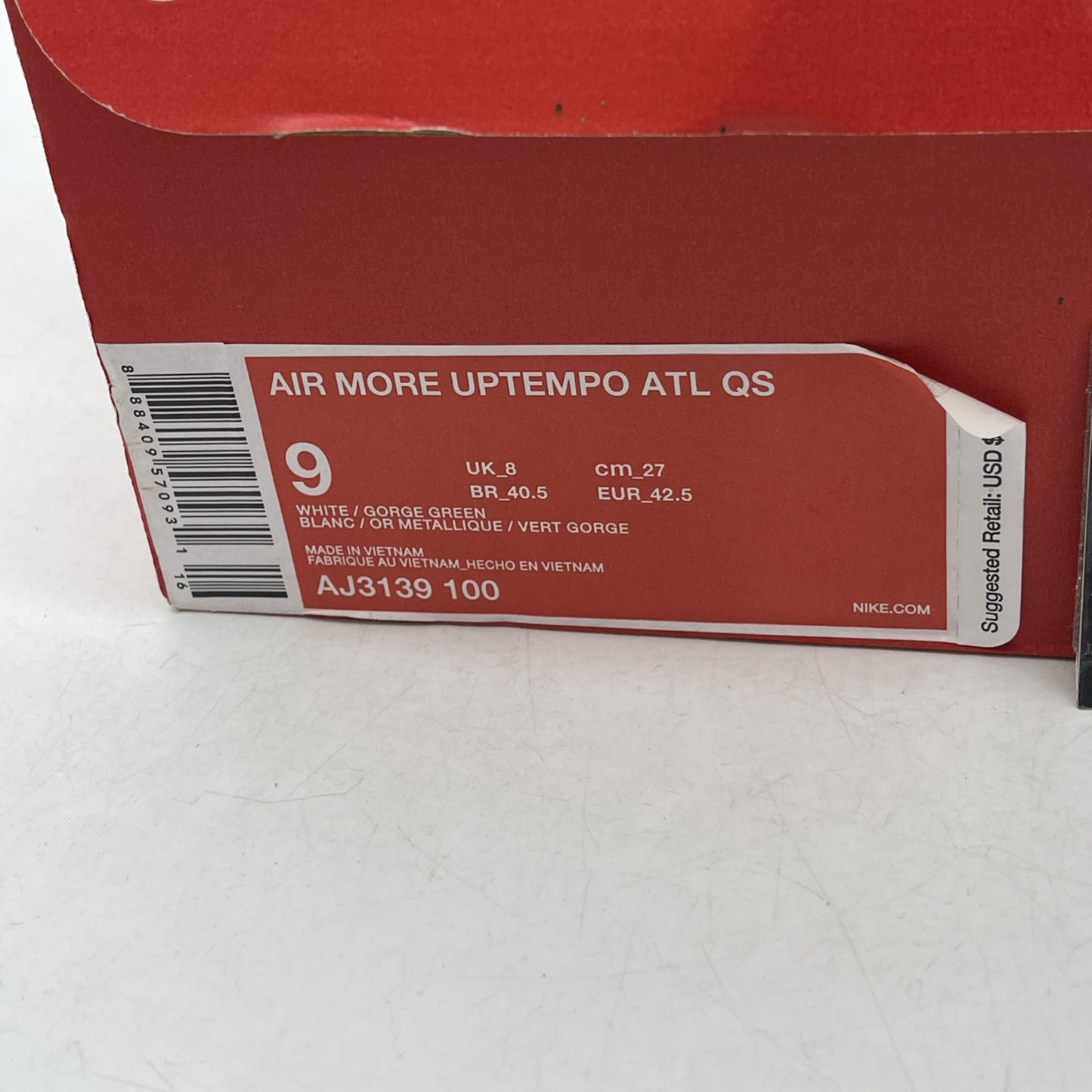 Size 9 - Nike Air More Uptempo QS Atlanta (AJ3139-100)