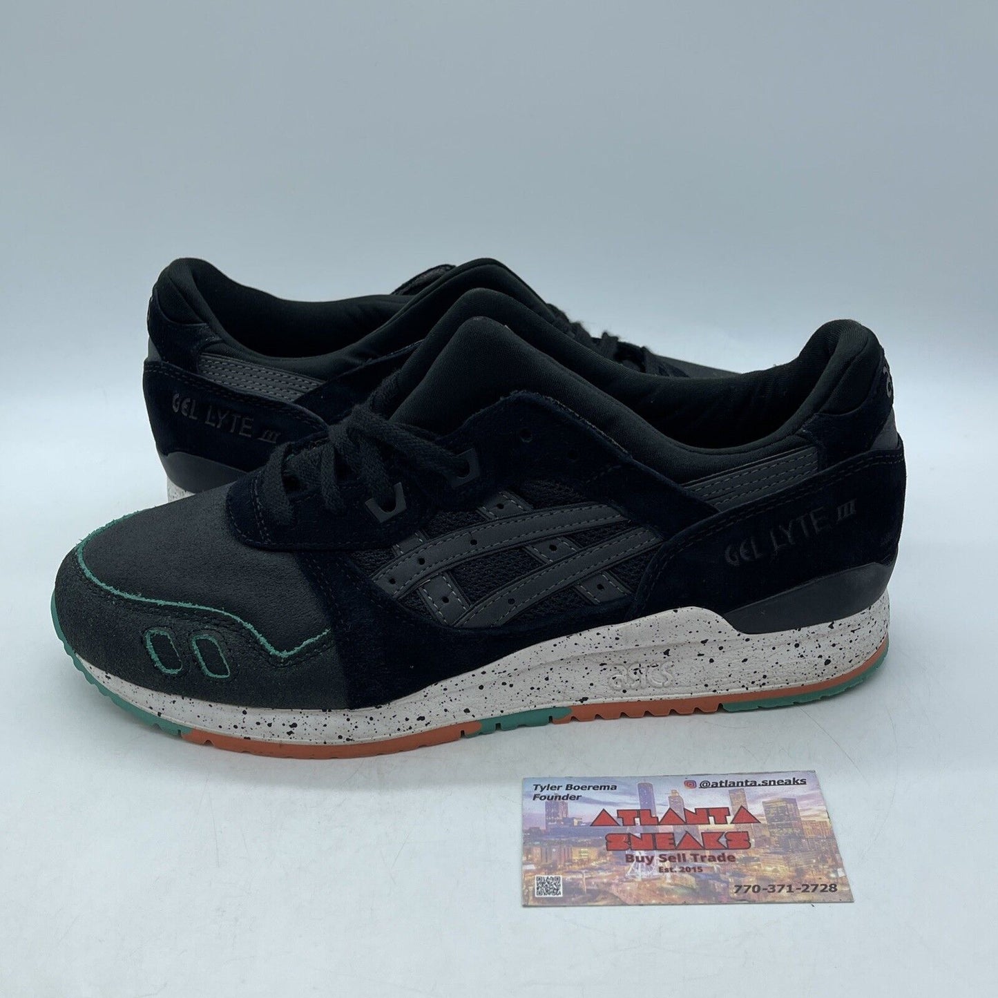 Size 9 - Asics Low Top Sneakers 28.5Cm Blk Gel Lyte 3 Black White (H631L)