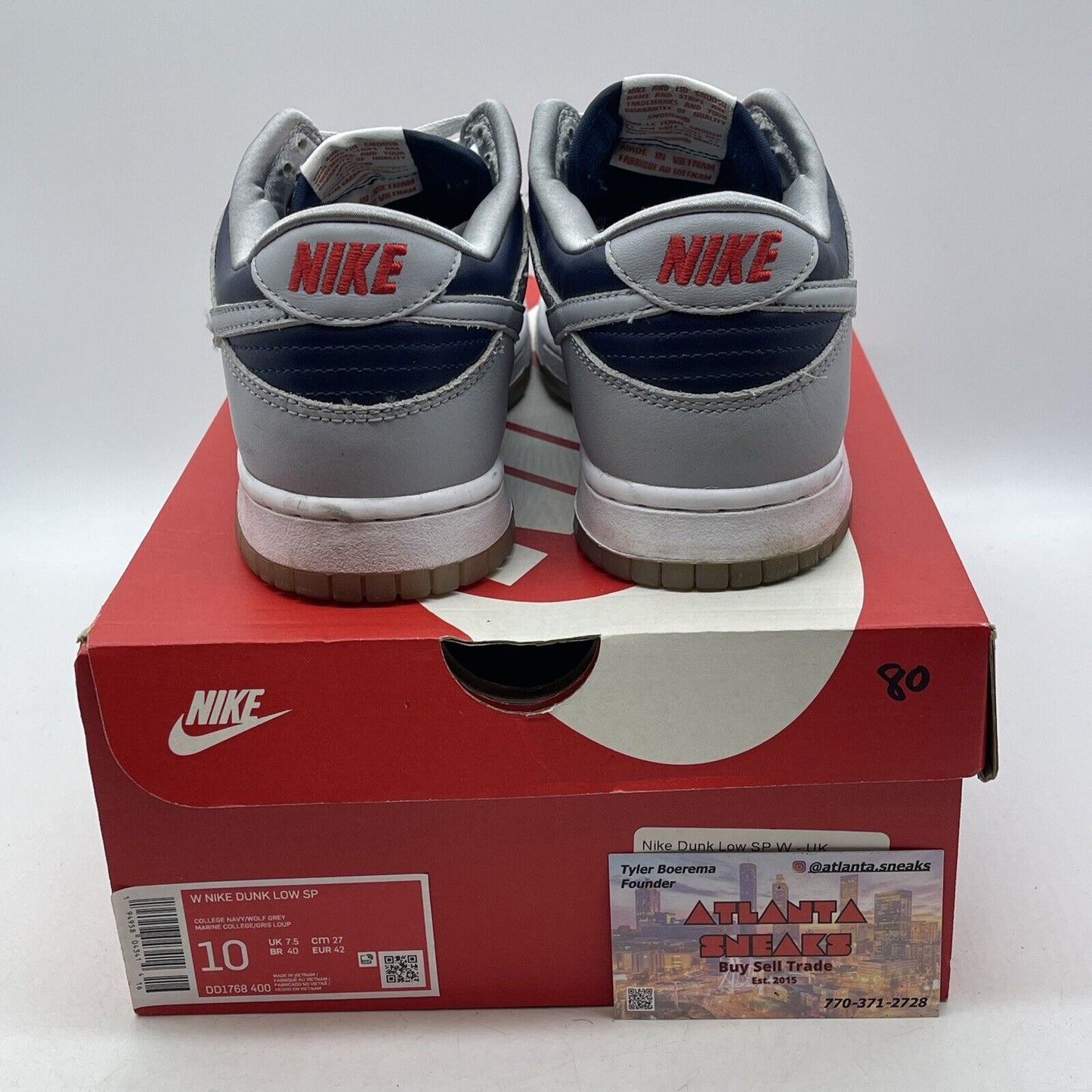 Size 10 - Nike Dunk Low SP College Navy 2021 Grey Red Suede Leather (DD1768-400)