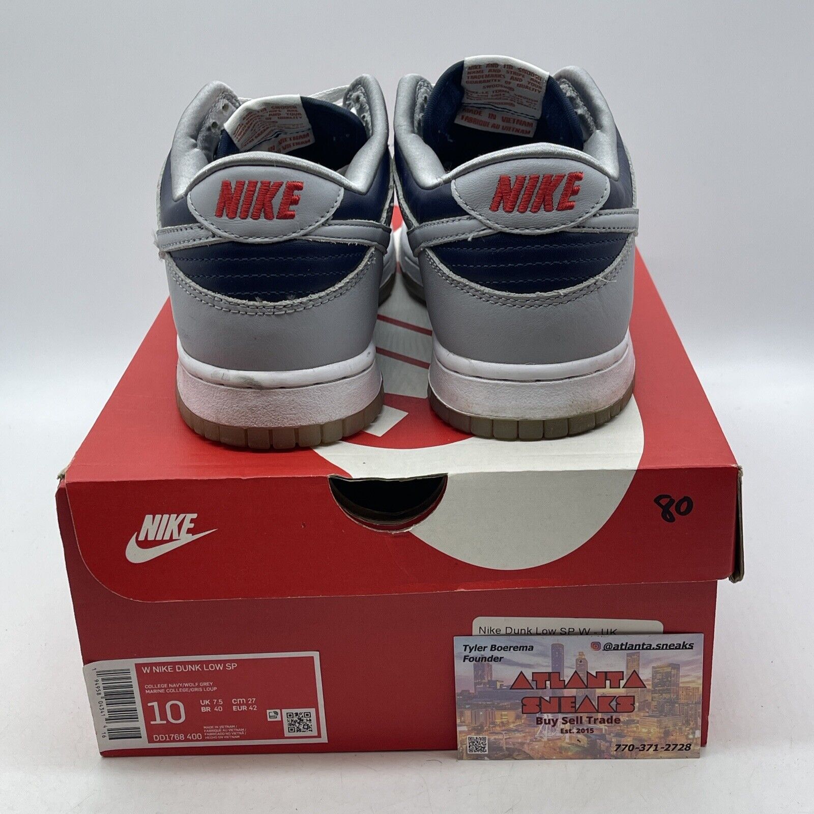 Size 10 - Nike Dunk Low SP College Navy 2021 Grey Red Suede Leather (DD1768-400)