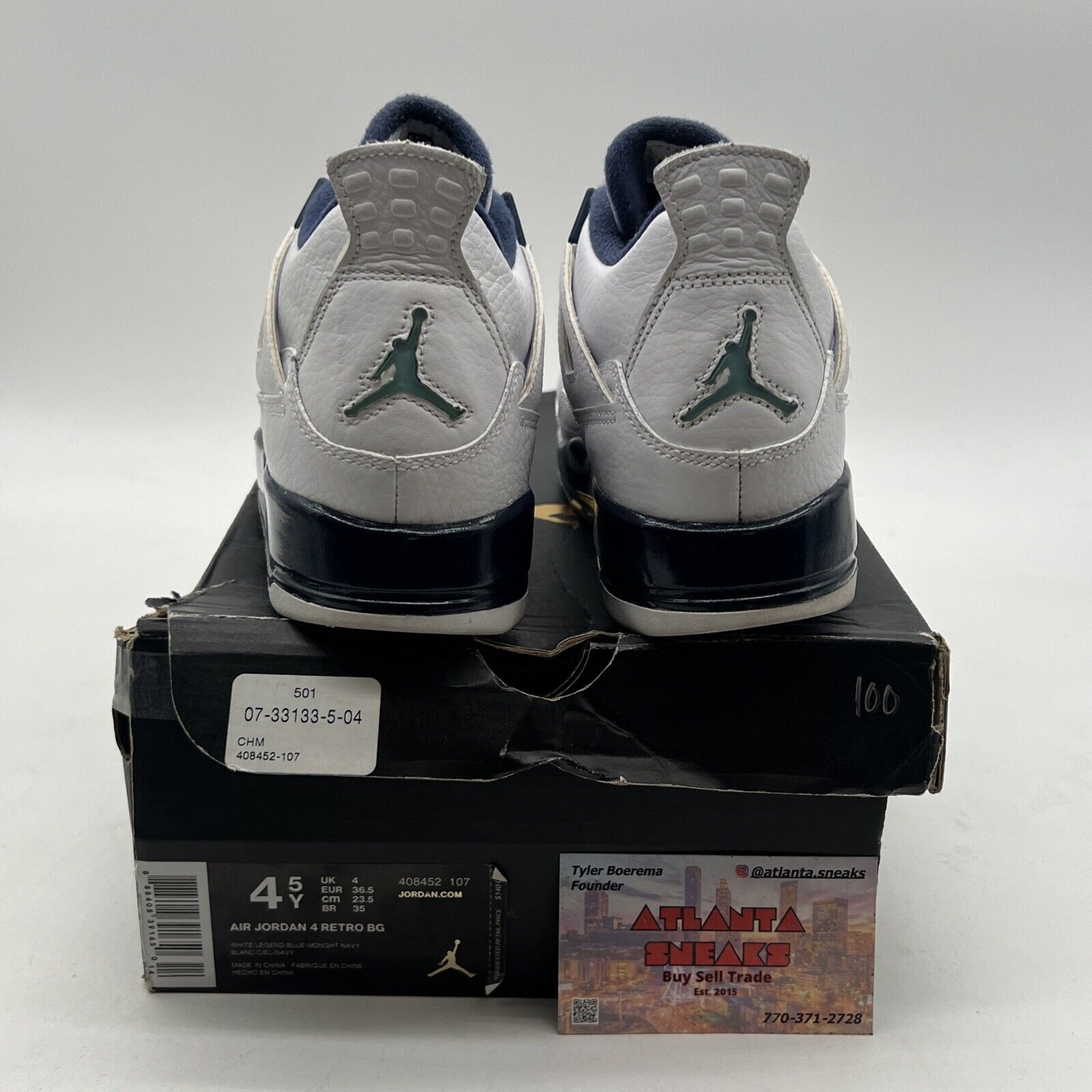 Size 4 (GS) - Jordan 4 Retro Low Legend Blue (408452-107)