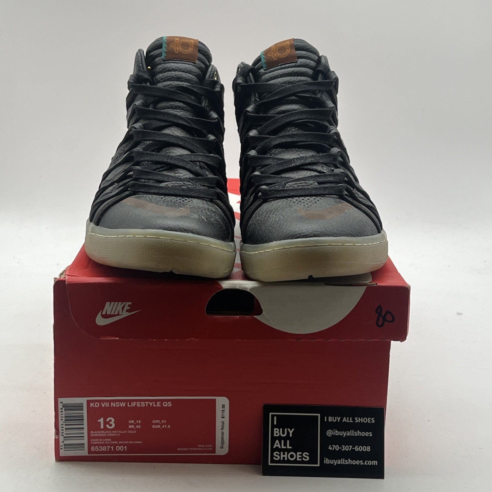 Size 13 - Nike KD 7 Lifestyle Black (653871-001)