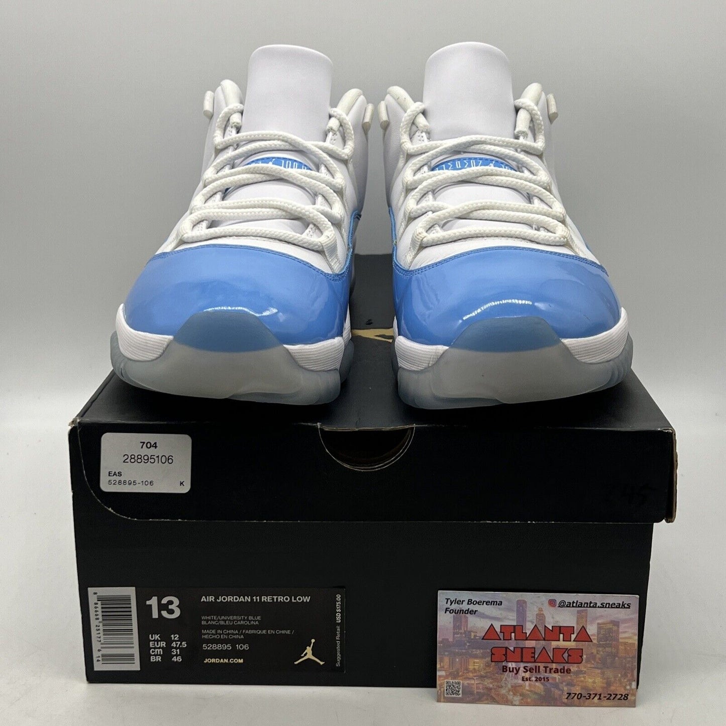 Size 13 - Jordan 11 Retro Low UNC 2017 White Leather Icey (528895-106)