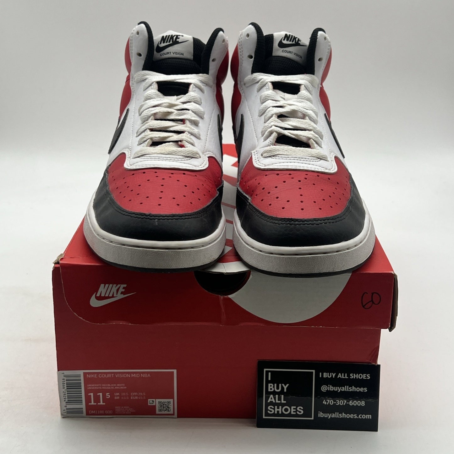 Size 11.5 - Nike Court Vision Mid Satin Red (DM1186-600)
