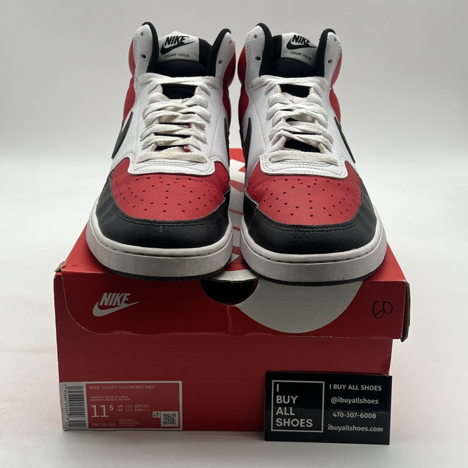 Size 11.5 - Nike Court Vision Mid Satin Red (DM1186-600)
