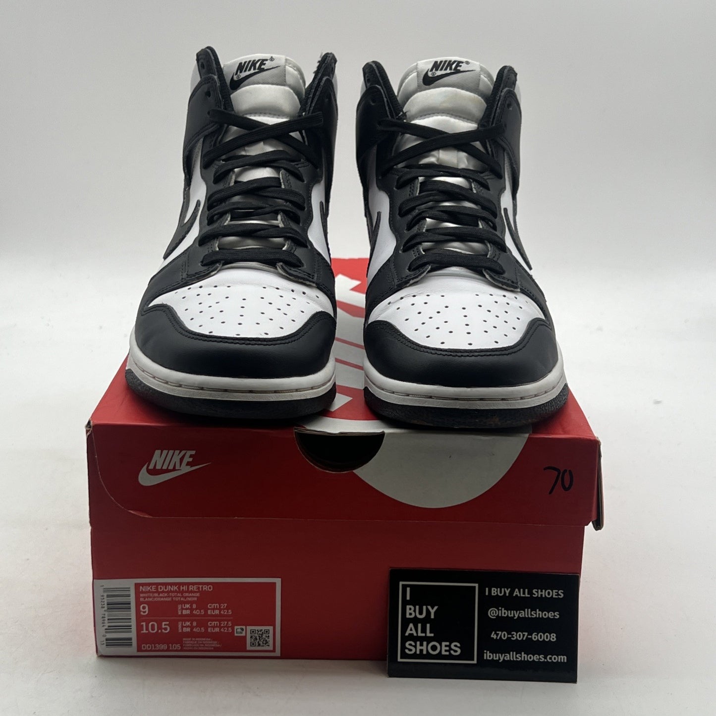Size 9 - Nike Dunk High Black White (DD1399-105)