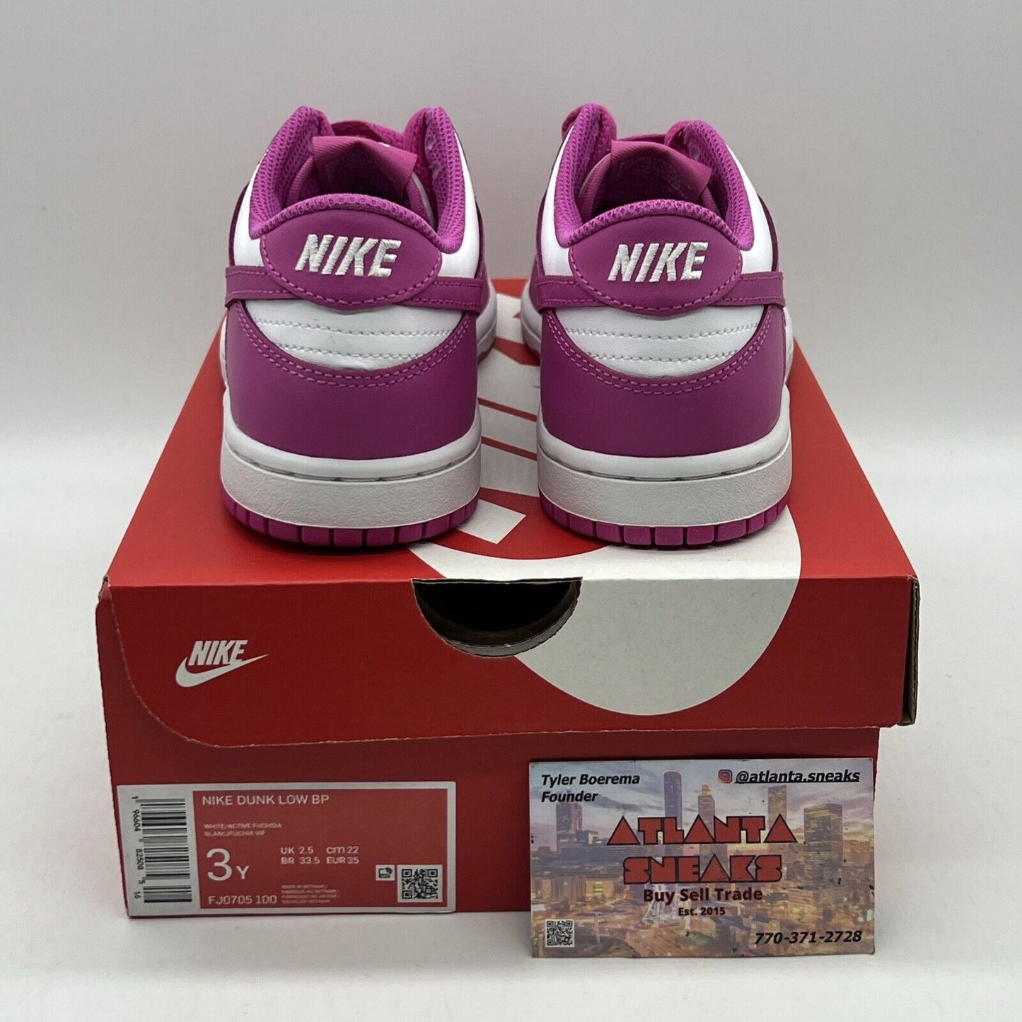 [FJ0705-100] Preschool Nike DUNK LOW 'ACTIVE FUCHSIA (PS)' Size 3Y Brand New