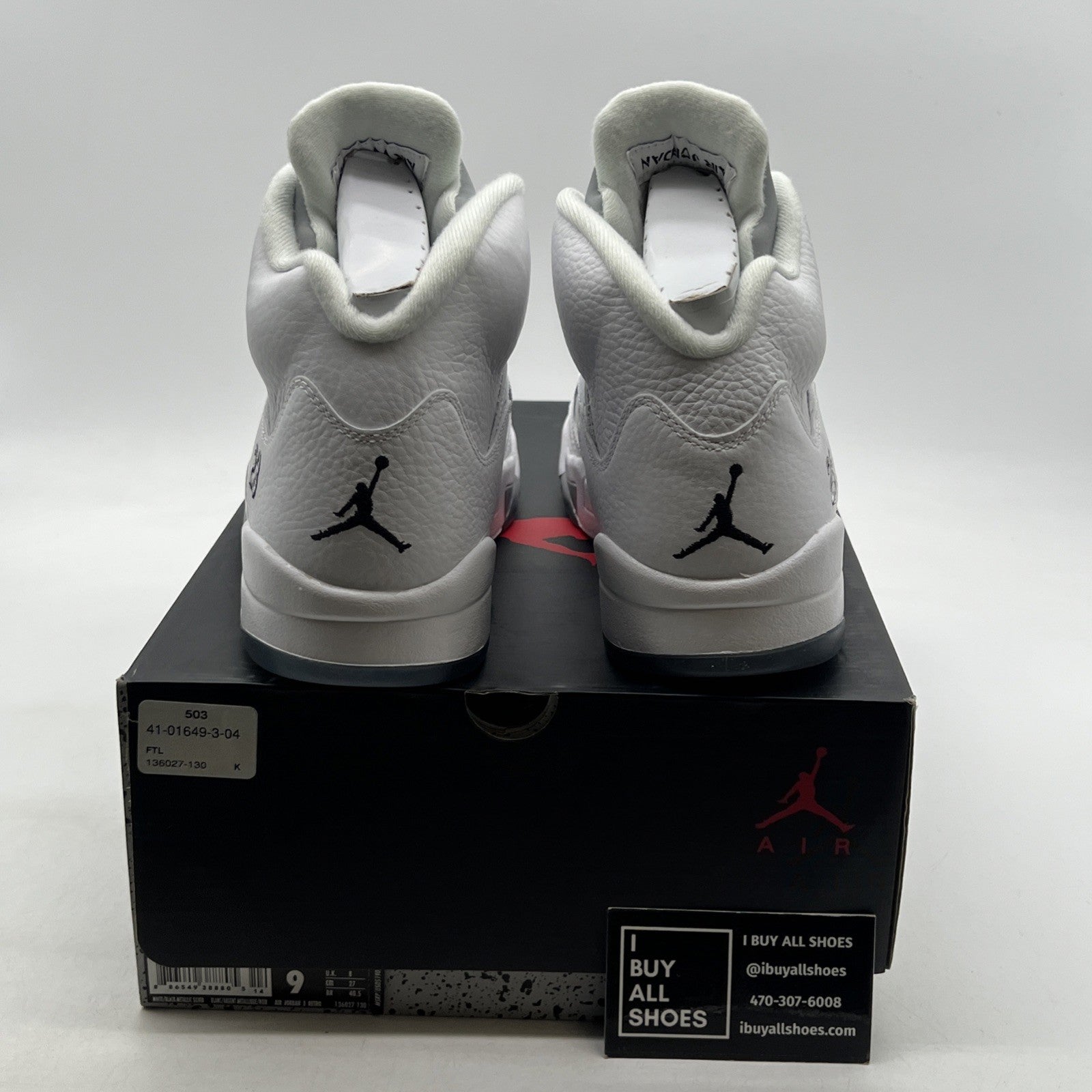 Size 9 - Air Jordan 5 Retro 2015 White Metallic (136027-130)