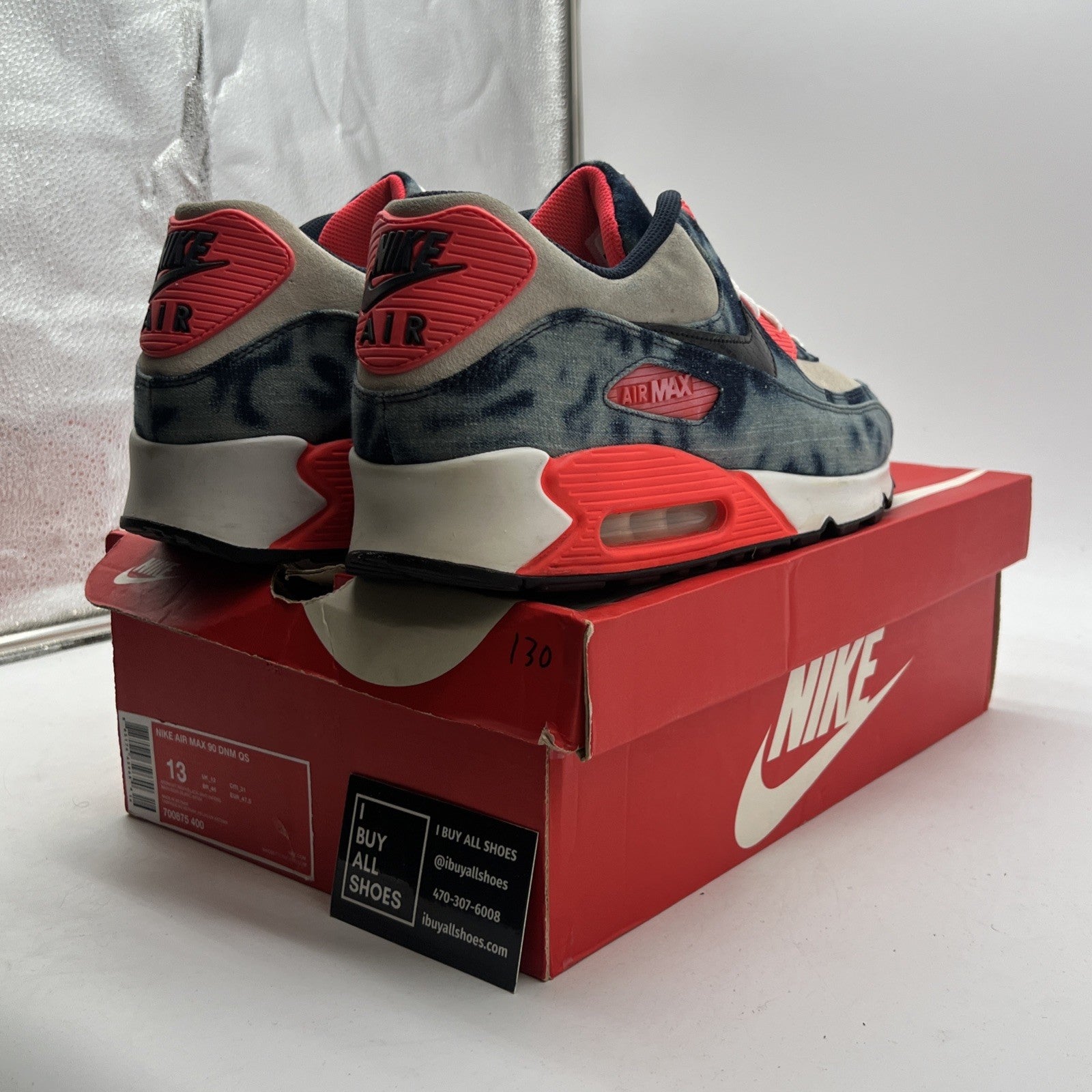 Size 13 - Nike Atmos x Air Max 90 QS Bleached Denim (700875-400)