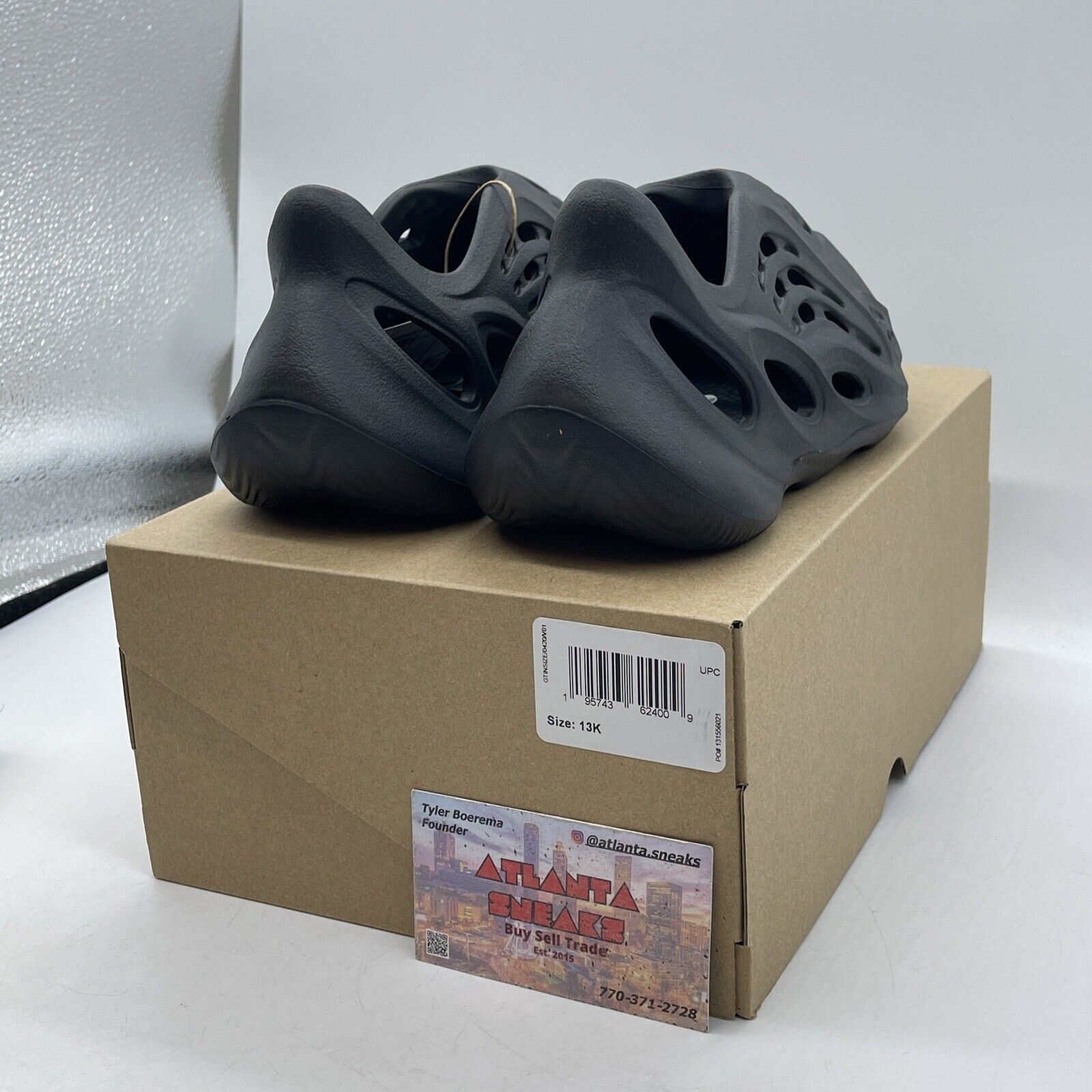 Size 13K - Adidas Yeezy Foam Runner Onyx Kids Black Rubber (HP5347)