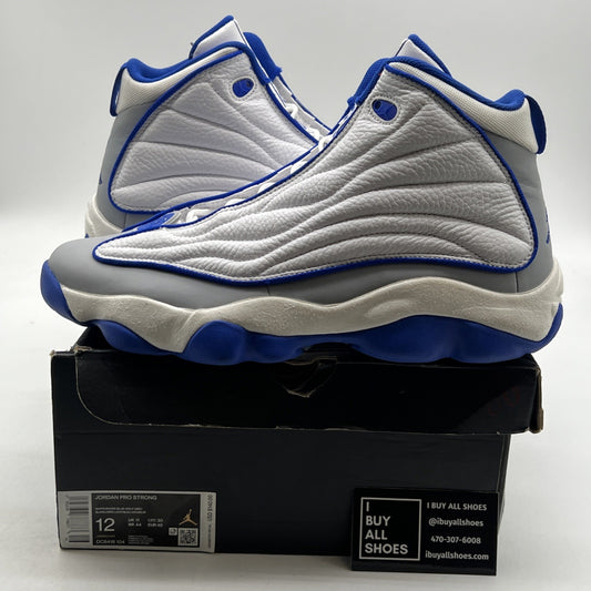 Size 12 - Jordan Pro Strong White Hyper Royal Men’s White Gray (DC8418-104)