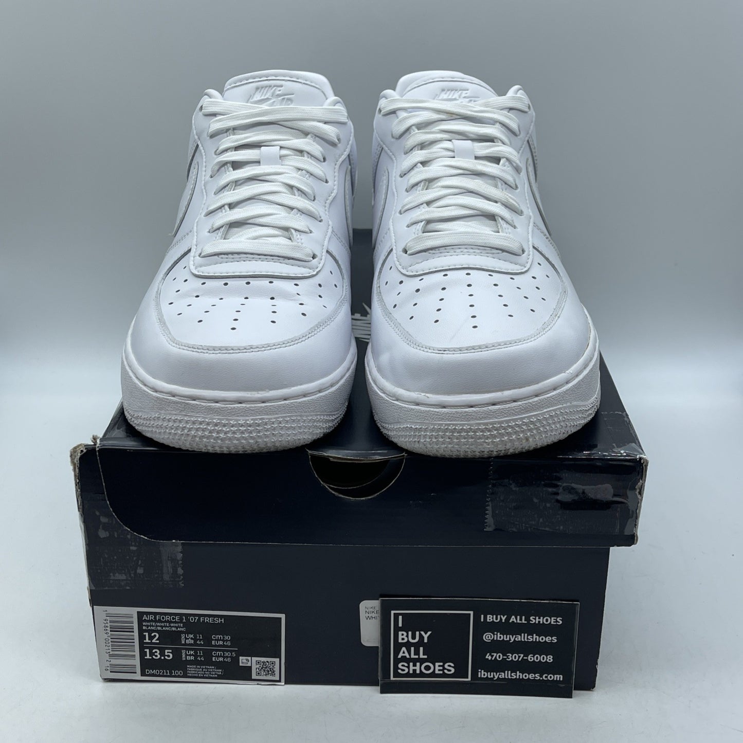 Size 12 - Nike Air Force 1 '07 Fresh White Leather (DM0211-100)
