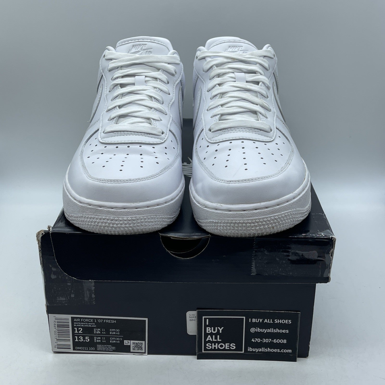 Size 12 - Nike Air Force 1 '07 Fresh White Leather (DM0211-100)