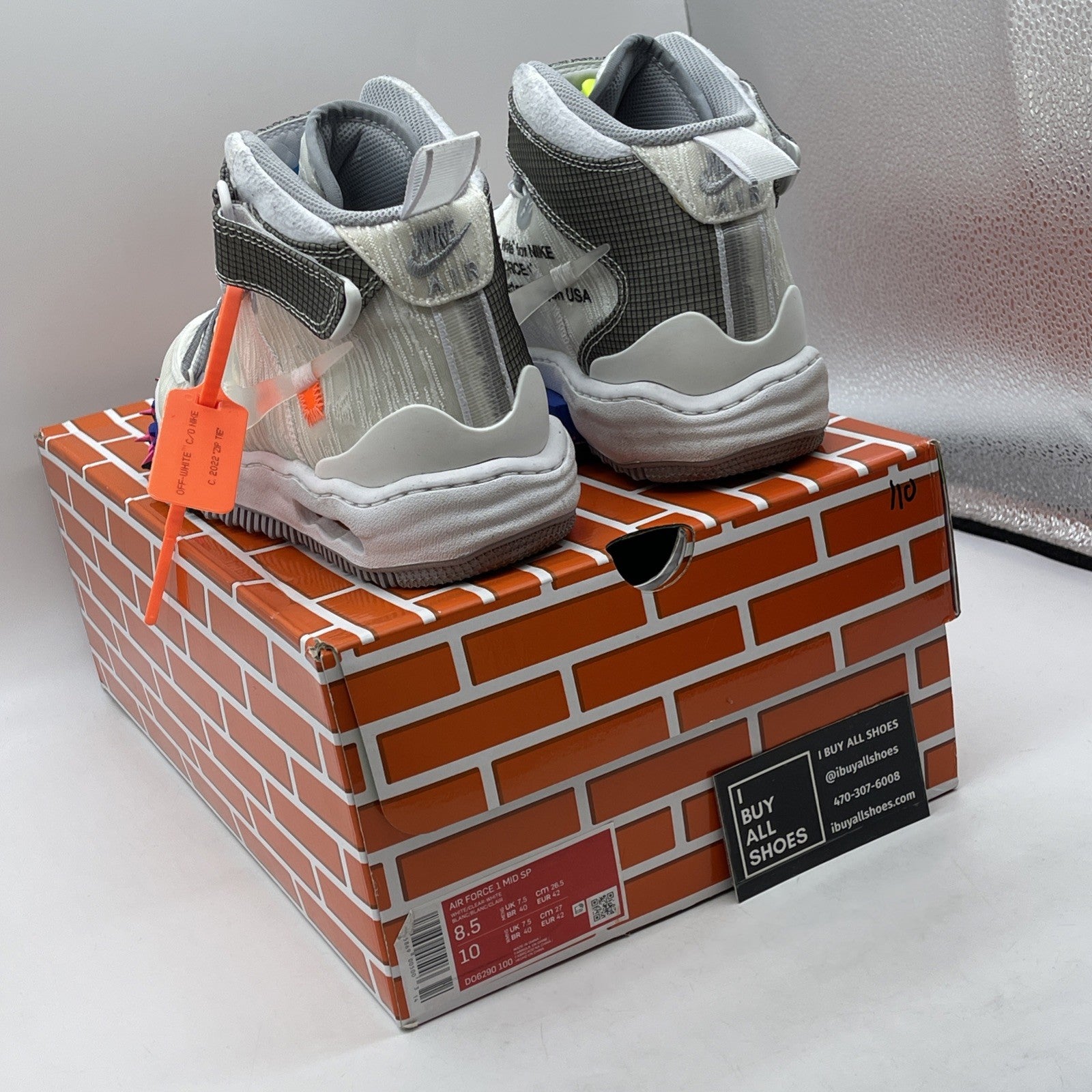 Size 8.5 - Nike Air Force 1 x Off-White White 2022 Suede Leather (DO6290-100)