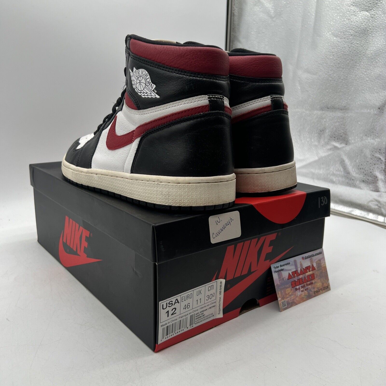 Size 12 - Jordan 1 Retro High OG Gym Red 2019 Black Red White (555088-061)
