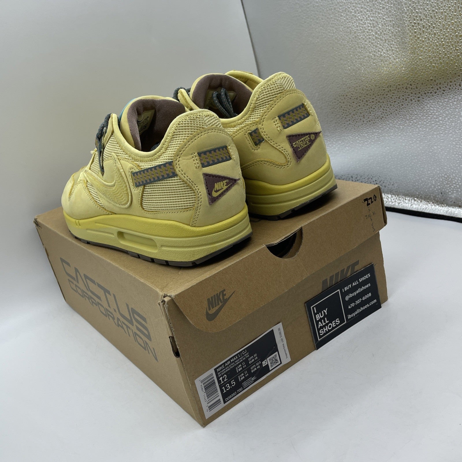 Size 12 - Nike Air Max 1 x Travis Scott Saturn Gold Yellow Suede (DO9392-700)