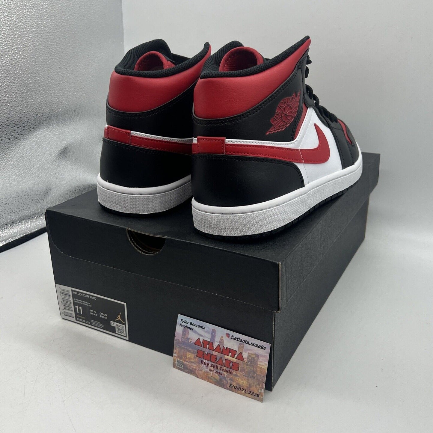 Size 11 - Jordan 1 Mid Bred Toe Brand New Og All