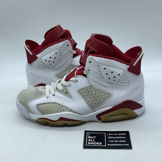 Size 9 - Air Jordan 6 Retro Alternate White Red Leather (384664-113(
