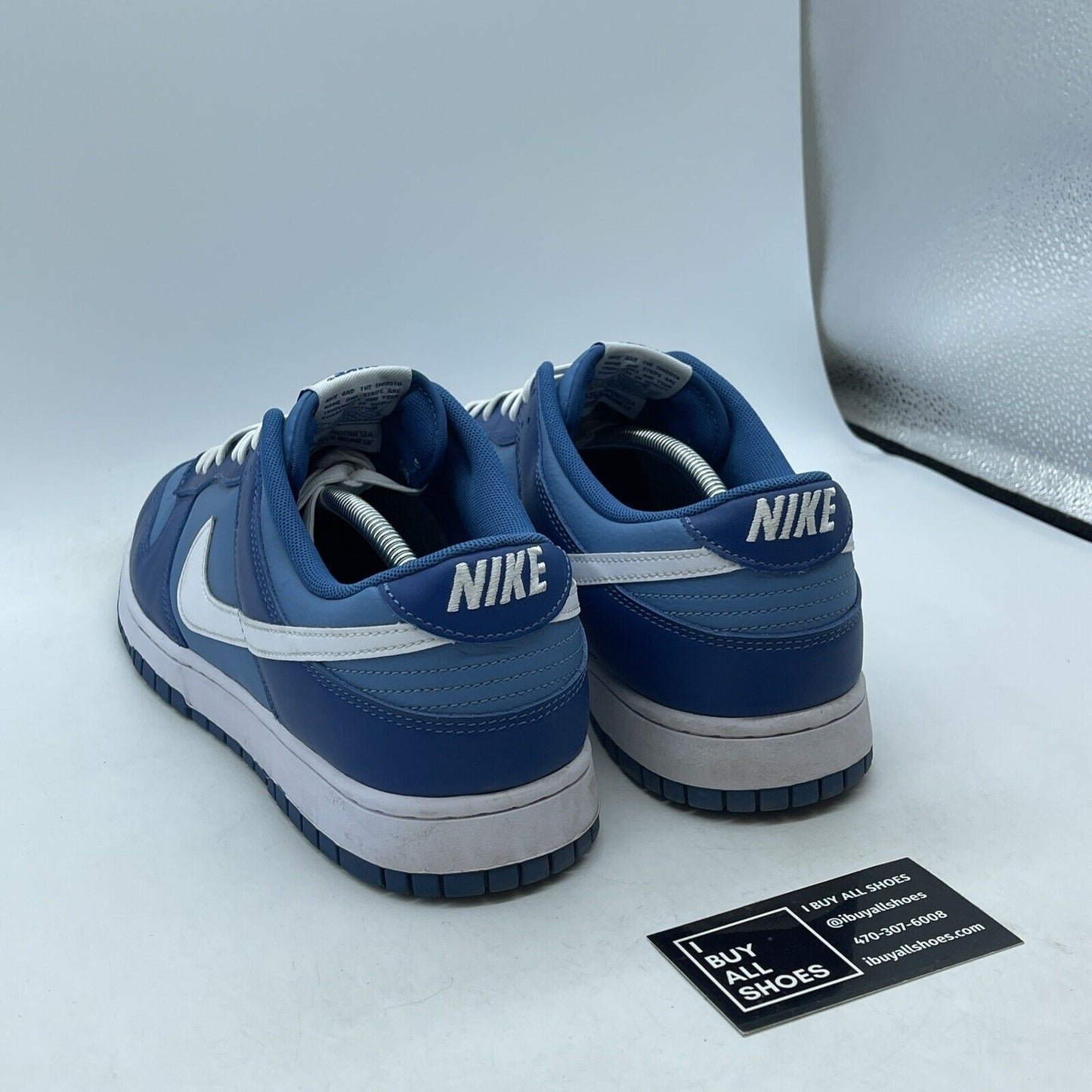 Size 12.5 - Nike Dunk Low Dark Marina Blue White Leather Suede (DJ6188-400)