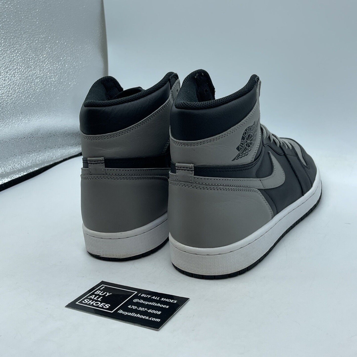 Size 12 - Jordan 1 Retro OG High Shadow Grey Black White Leather (555088-013)