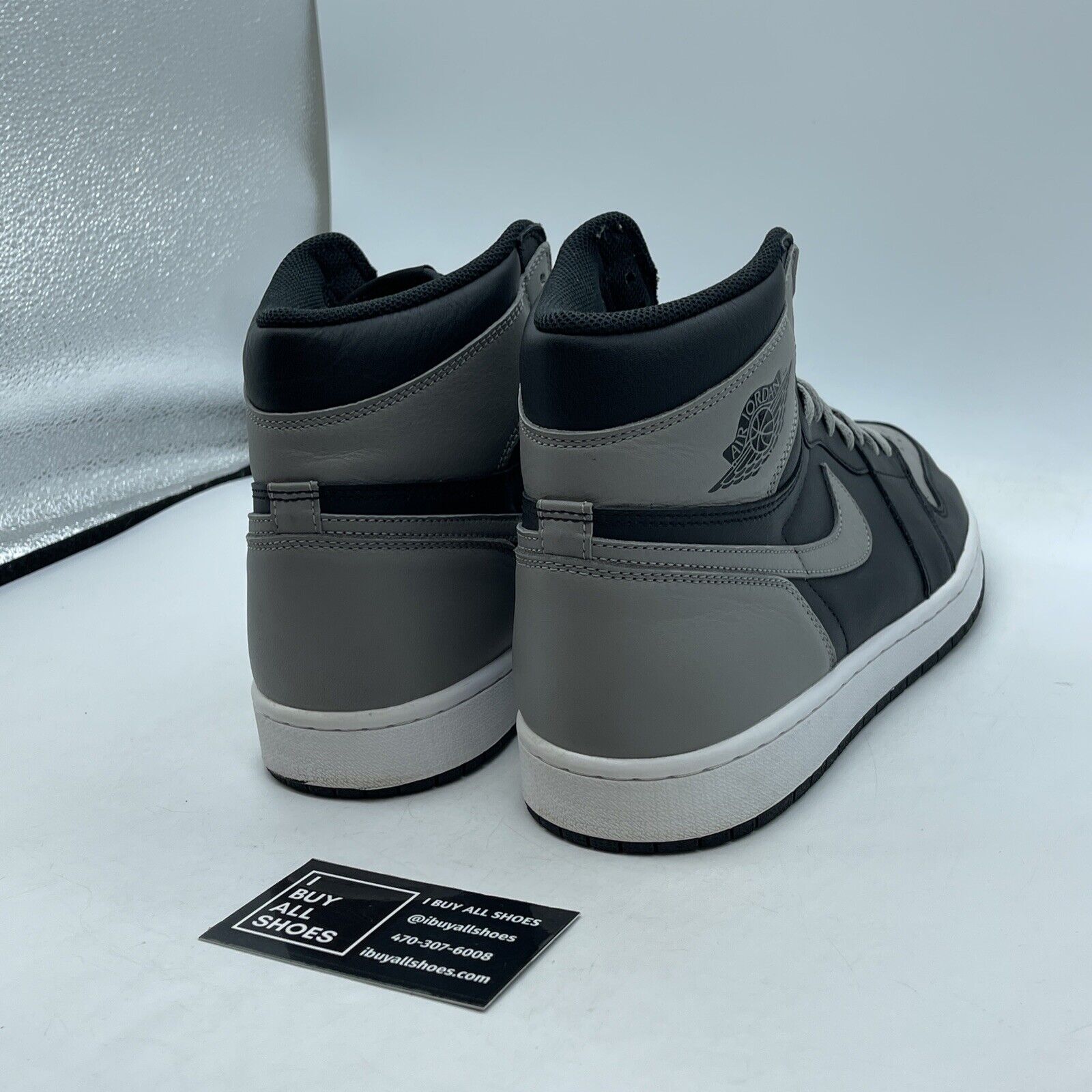 Size 12 - Jordan 1 Retro OG High Shadow Grey Black White Leather (555088-013)