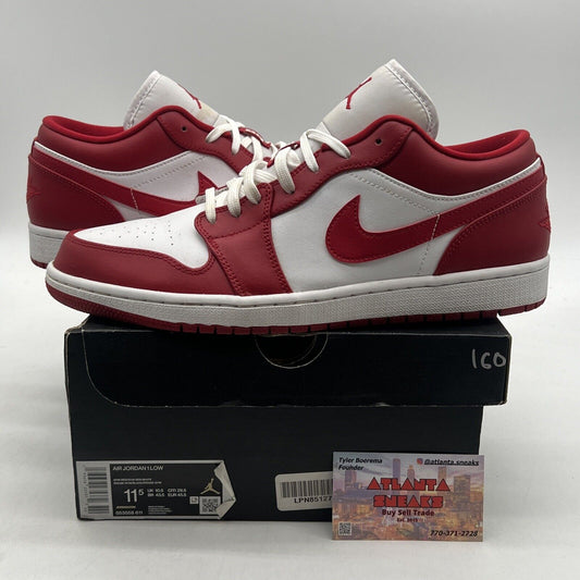 Size 11.5 - Air Jordan 1 Low Gym Red White Leather (553558-611)