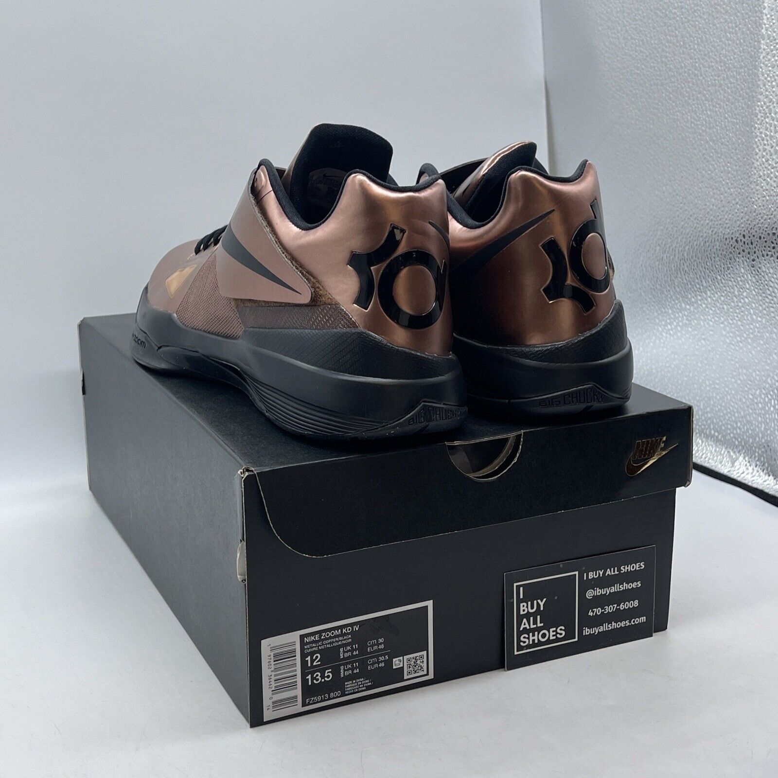 Size 12 - Nike Zoom KD 4 2024 Christmas Rose Gold Black Leather (FZ5913-800)
