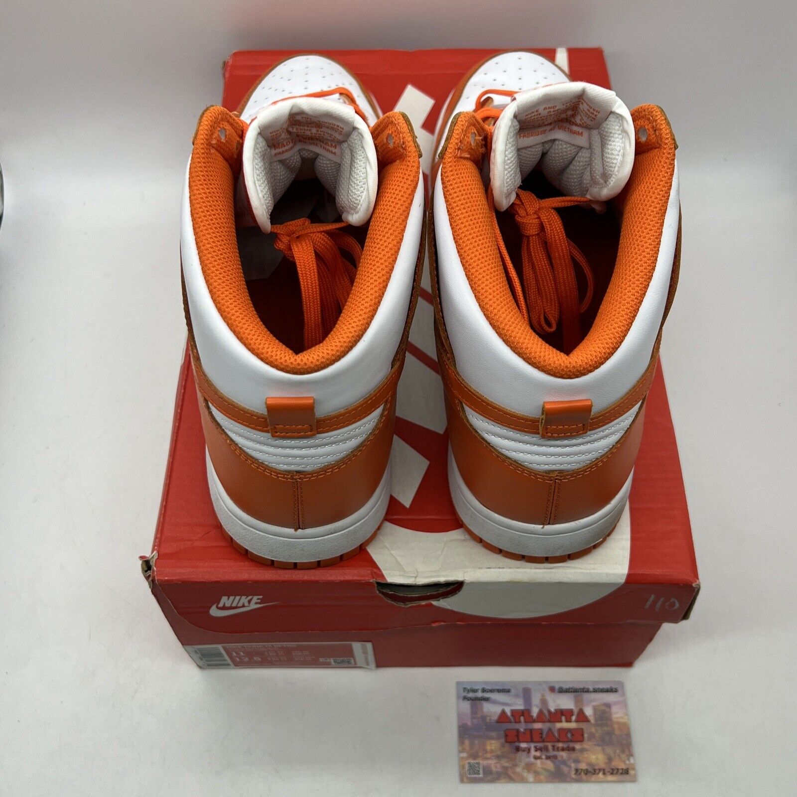 Size 11 - Nike Dunk SP 2021 High Syracuse White Leather Orange (DD1399-101)