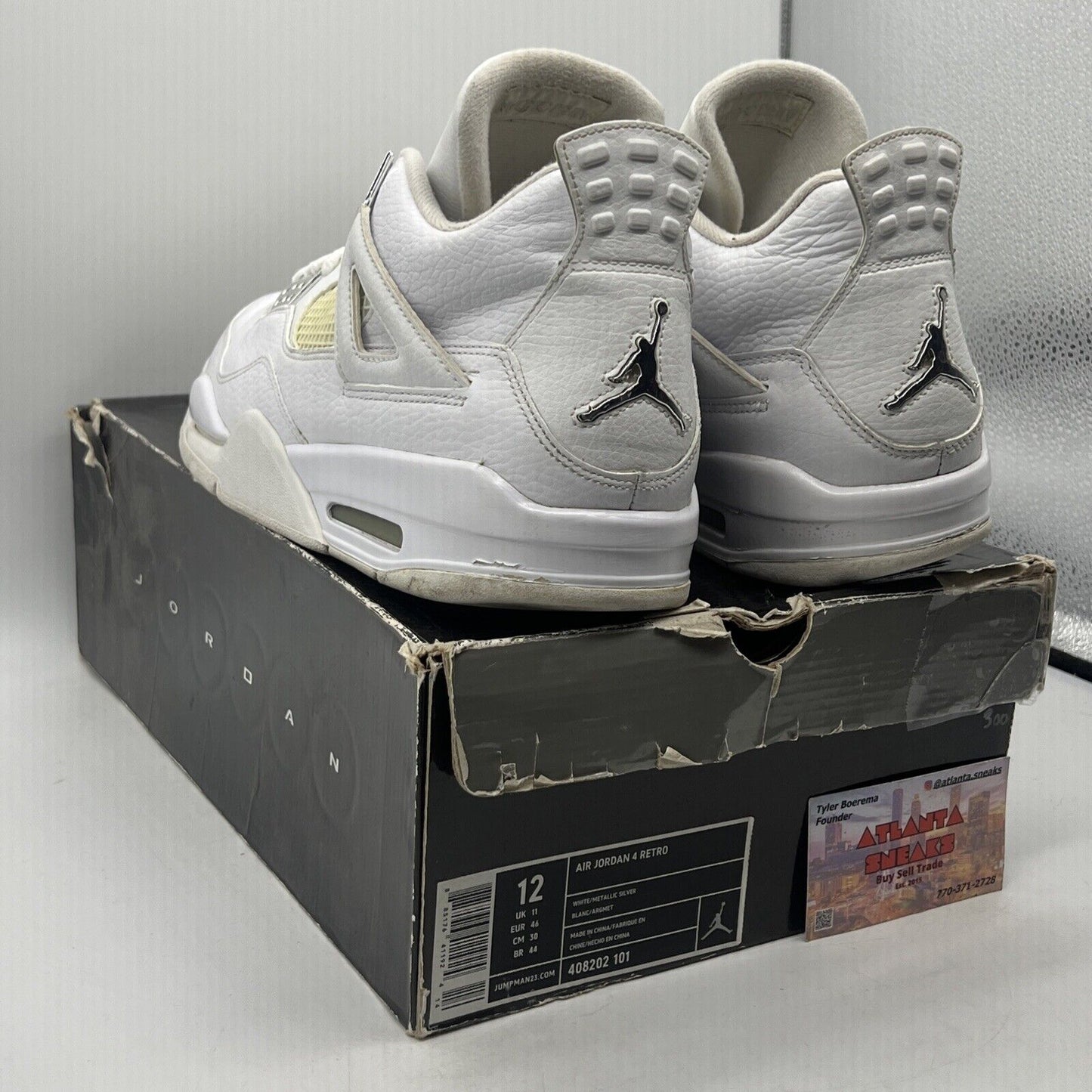 Size 12 - Air Jordan 4 Retro 25th Silver Anniversary