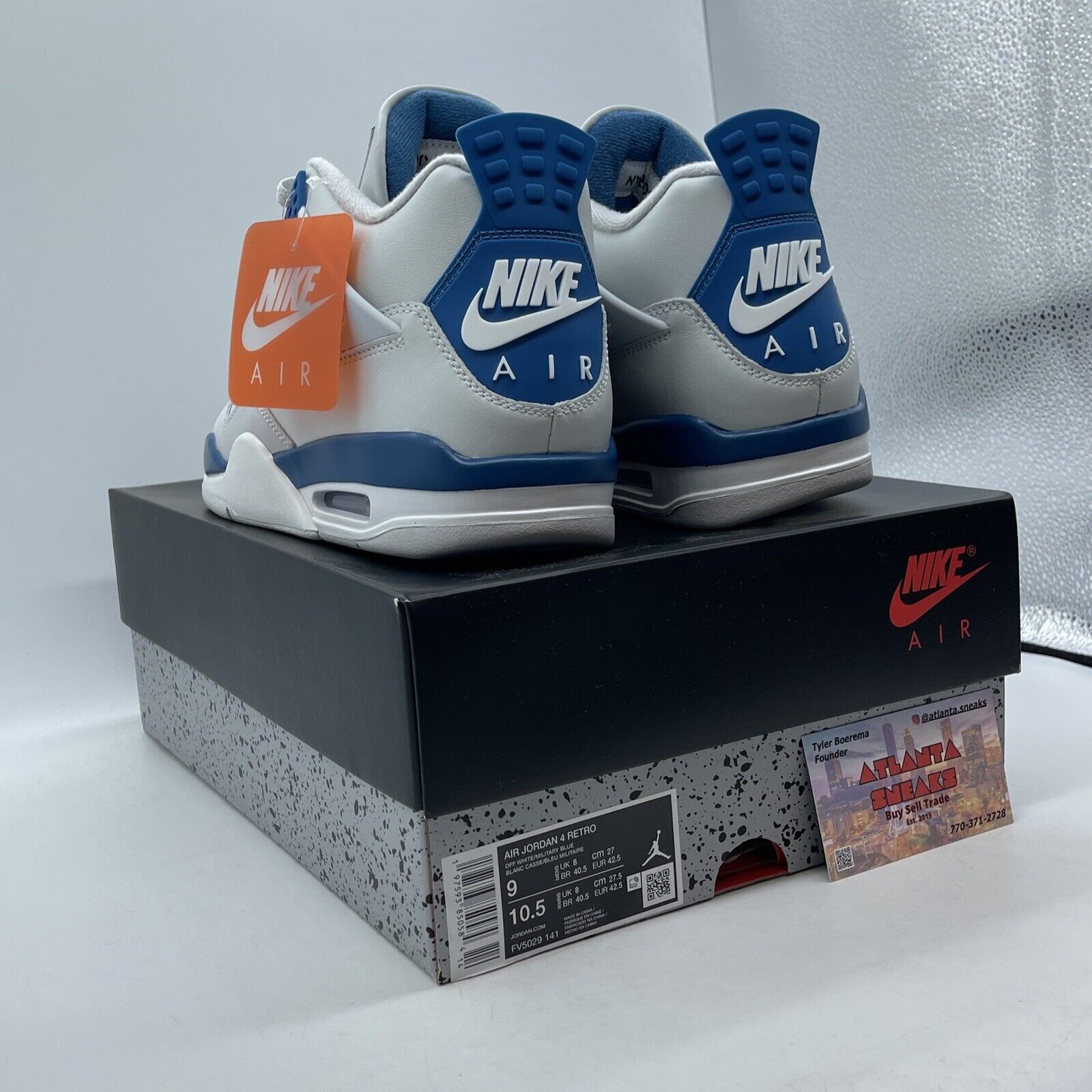 Size 9 - Air Jordan 4 Retro 2024 Military Blue White Leather (FV5029-141)