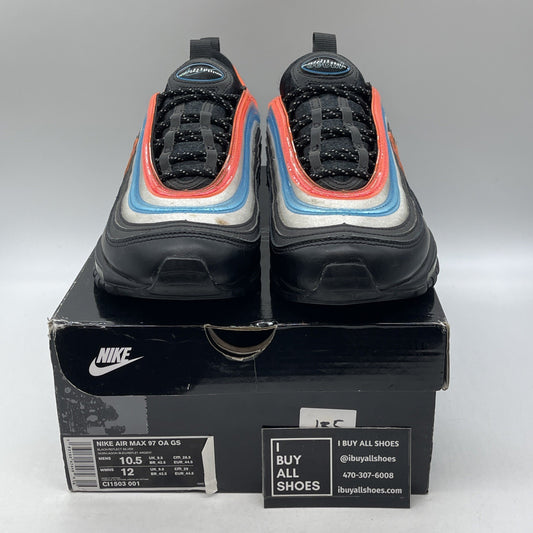 Size 10.5 - Nike Air Max 97 On Air: Neon Seoul  Black Blue Leather (CI1503-001)