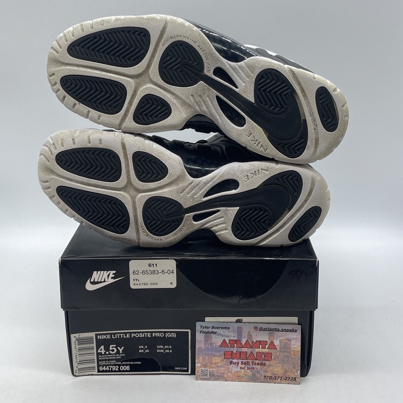 Size 4.5Y (GS) - Nike Little Posite Pro Mid Dr. Doom Black White (644792-006)
