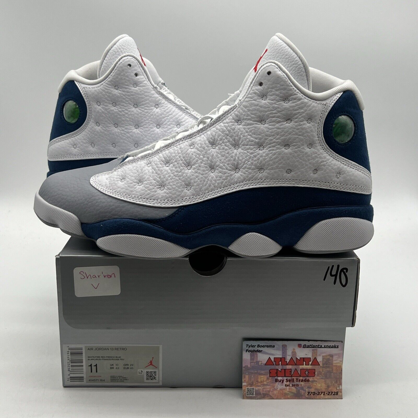 Size 11 - Jordan 13 Retro Mid French Blue White Grey Suede Leather (414571-164)