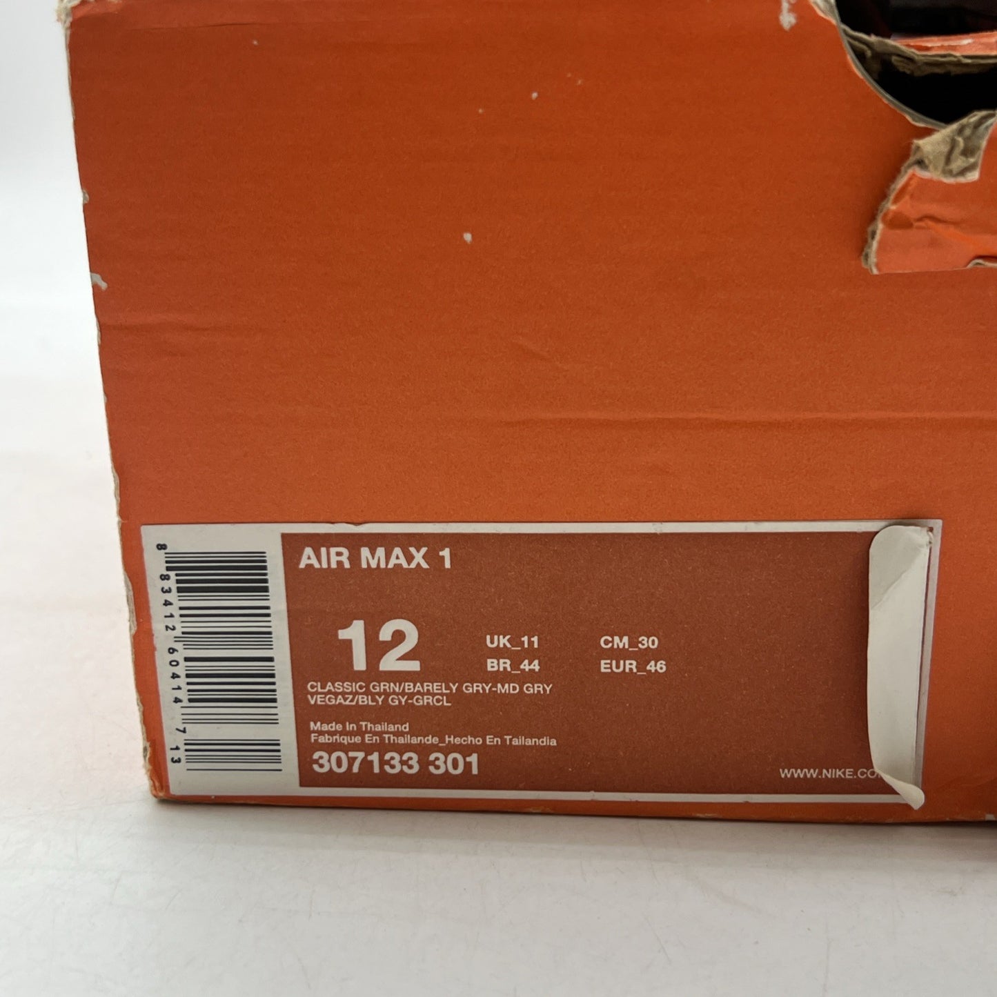 Size 12 - Nike Air Max 1 Skulls Pack - Classic Green (307133-301)