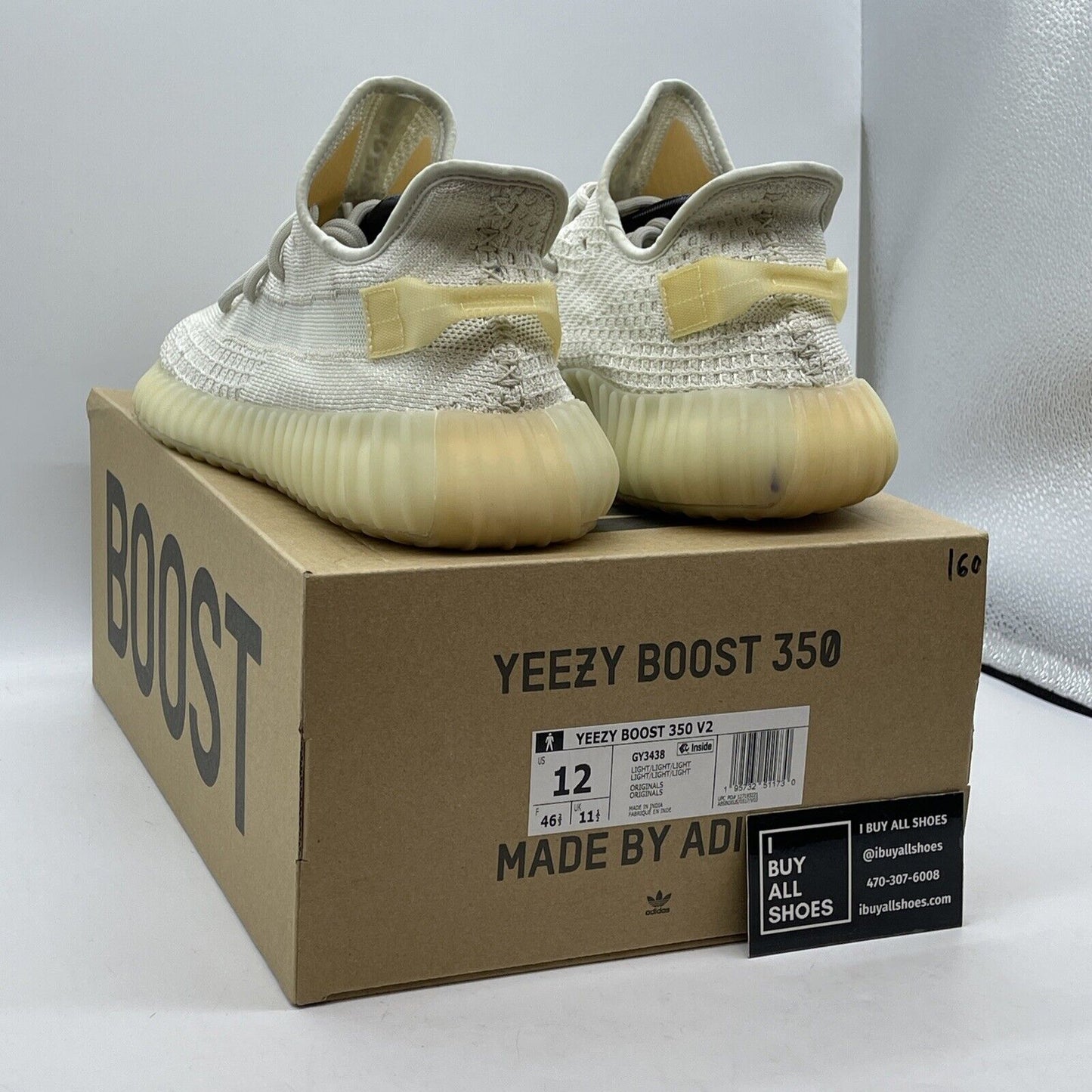 Size 12 - adidas Yeezy Boost 350 V2 Low Light White Suede (GY3438)