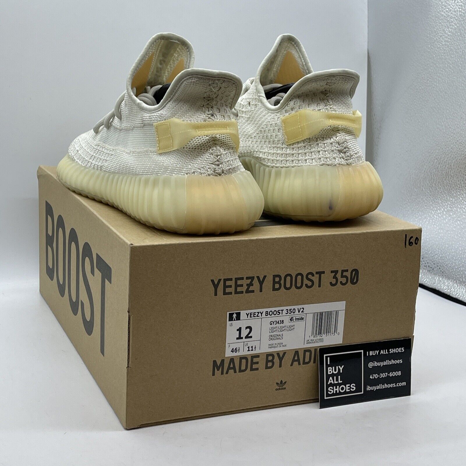 Size 12 - adidas Yeezy Boost 350 V2 Low Light White Suede (GY3438)