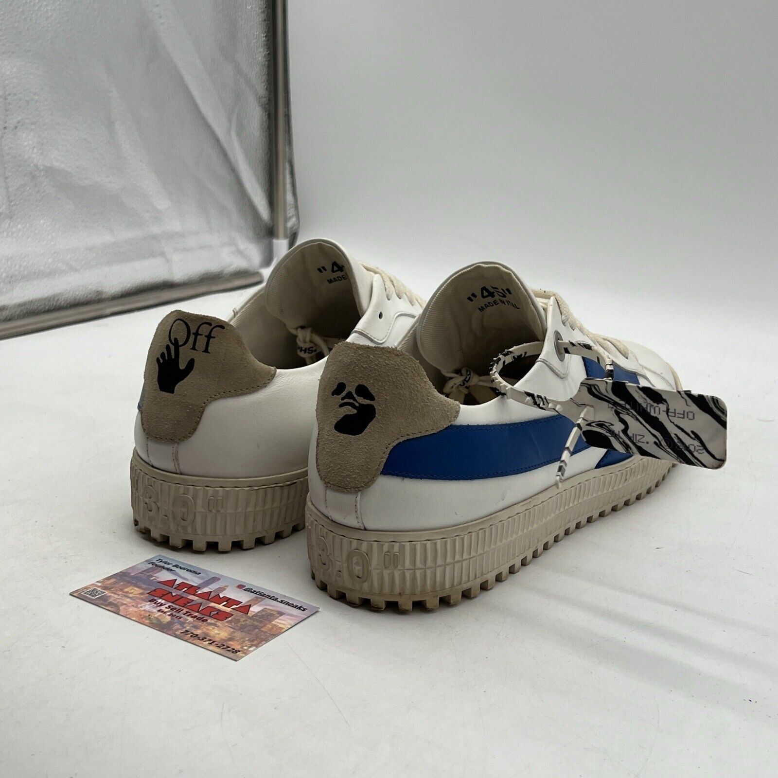Size 11 - OFF WHITE Arrow Sneaker Low Top Blue White (OMIA177E20LEA0010145)