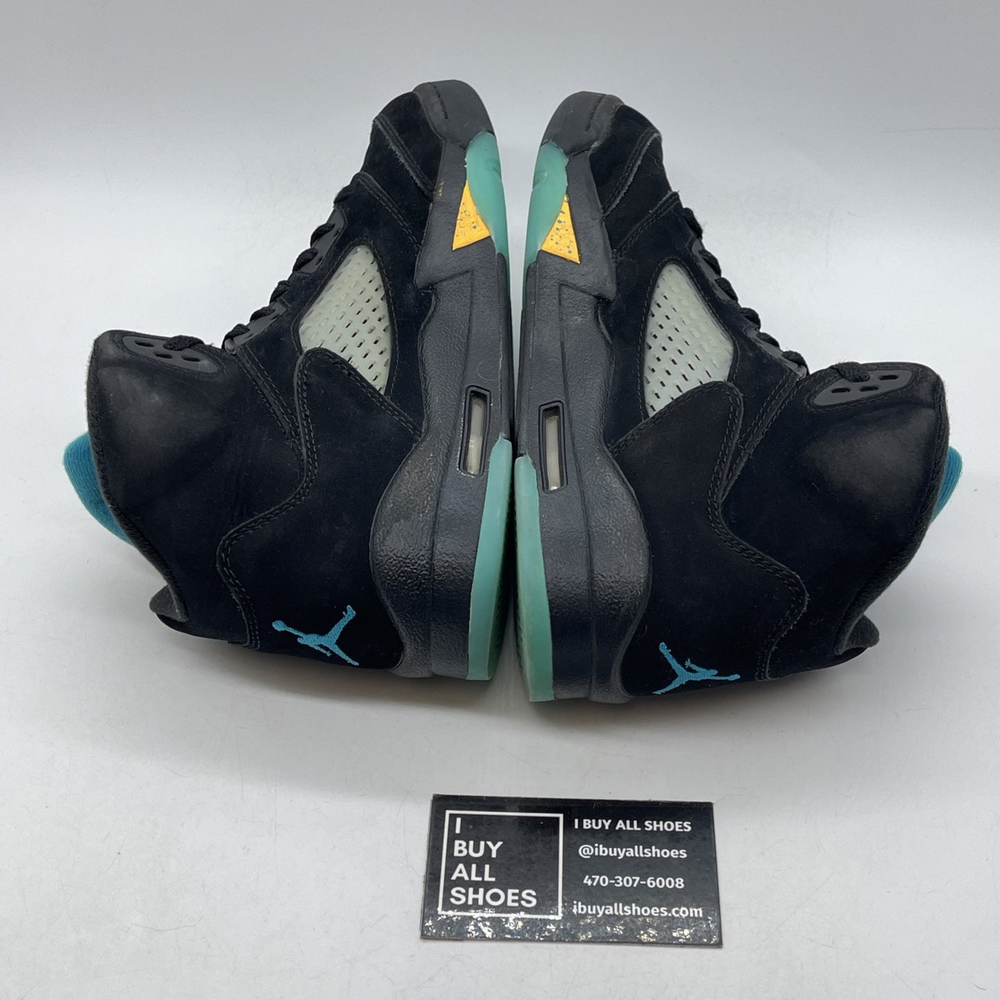 Size 6Y (GS) - Jordan 5 Retro Mid Aqua Black Yellow Suede (440888-047)