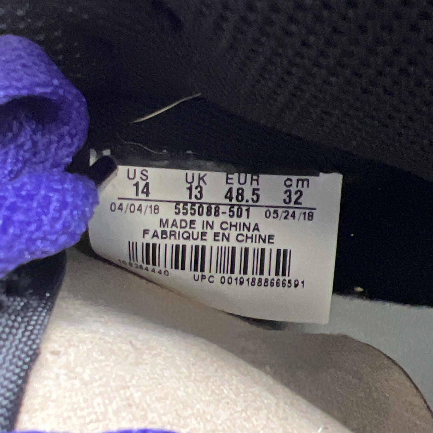 Size 14 - Air Jordan 1 Retro OG High Court Purple (555088-501)